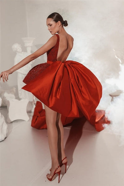 Designer Red Cocktail Dress