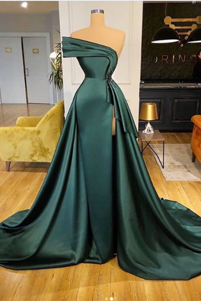 elegant dark green dress