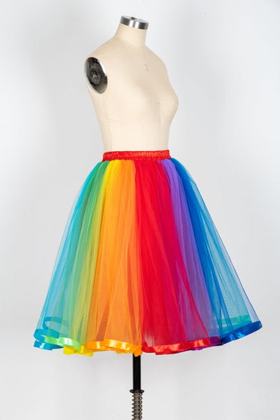 Womens rainbow tulle clearance skirt