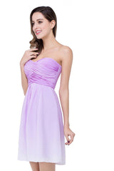 MISSHOW offers A-line Strapless Chiffon Bridesmaid Dress with Draped at a cheap price from Same as Picture, 100D Chiffon to A-line Mini hem. Stunning yet affordable Sleeveless Prom Dresses,Homecoming Dresses,Bridesmaid Dresses.