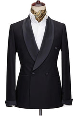 Abraham Formal Black Shawl Lapel Wedding Suit for Men