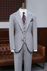 Adam Formal Three Pieces Notched Lapel Slim Fit Custom Business Suit