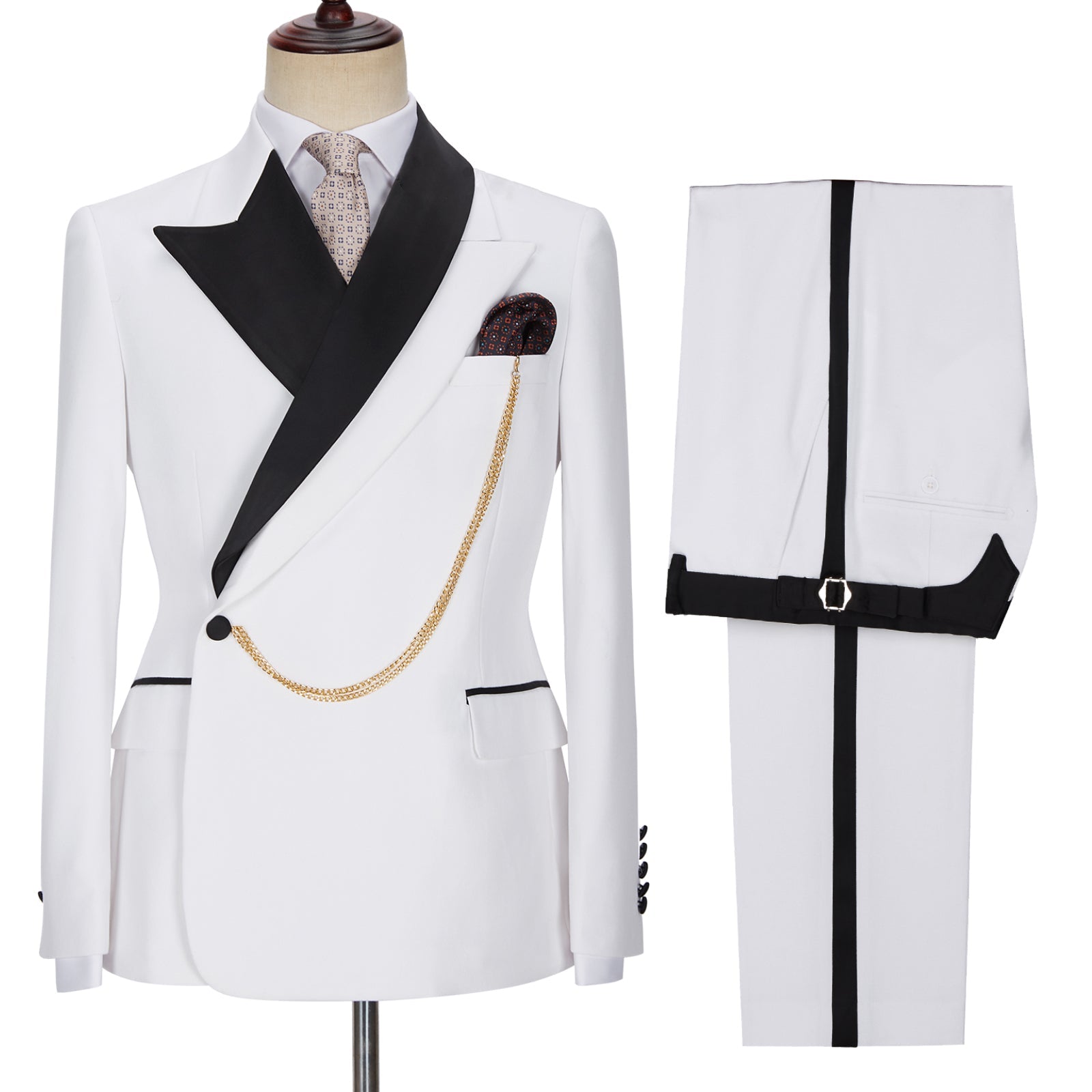 Adonis Fashion White Peak Lapel Custom Wedding Men’s Suits