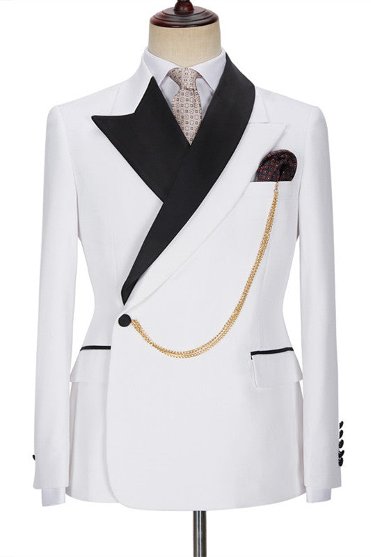 Adonis Fashion White Peak Lapel Custom Wedding Men’s Suits