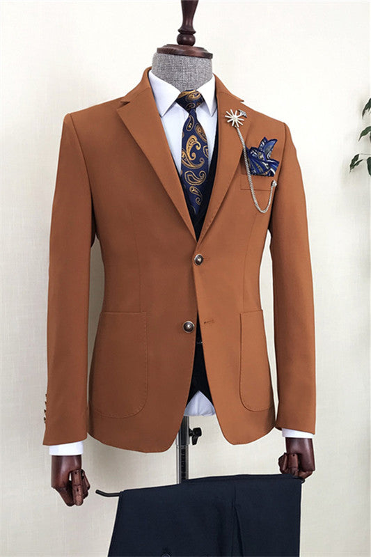 Adrian Newest Brown Single-Breasted Notched Lapel Men's Business Suit