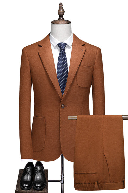 Aidan Fashionable Brown One-Button Bespoke Prom Suit for Men