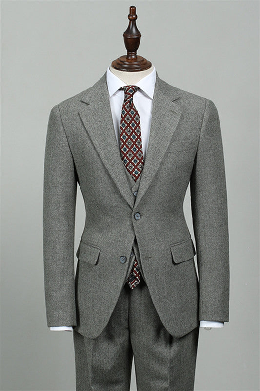 Aiden Gray New Arrival Slim Fit Three-Piece Men's Suit