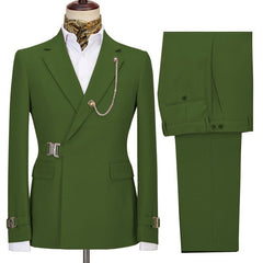 Alex Green Unique Closure Notched Lapel Two Pieces Men’s Suits