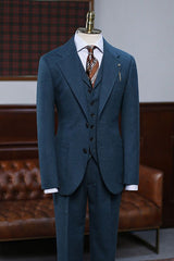 Algernon Modern Navy Blue Notched Lapel Slim Fit Custom Men’s Suit