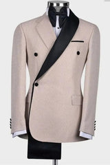 Americo Dusty Pink Shawl Collar Two-Piece Close-Fitting Groom's Suit