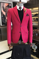 Andy Fashion Fuchsia Notched Lapel Two-Piece Prom Suit