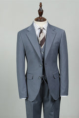 Angel Latest Blue Best-Fitting Notched Lapel Men's Suit