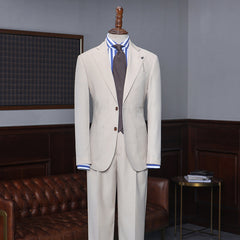 Antony New Light Khaki Two Pieces Notched Lapel Business Suit