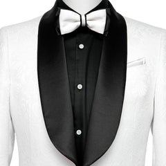 Arlen Glamorous White Jacquard Shawl Collar Two-Piece Groom's Suit