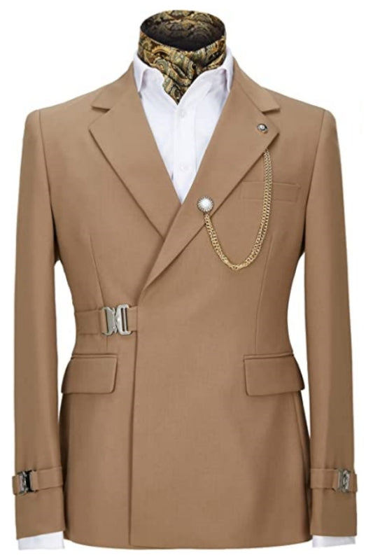 Armand Stylish Khaki Men's Prom Suit With Notched Lapel