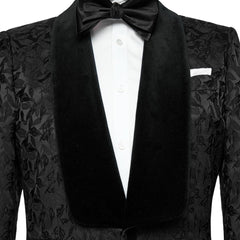 Arno Contemporary Black Jacquard Shawl Collar Two-Piece Groom's Suit