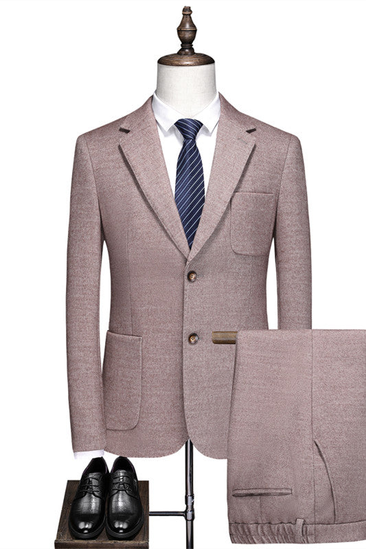 Austin Pink Glamorous Notched Lapel Slim Fit Men's Suit