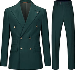 Baker Deep Green Slim Fit Double Breasted Men's Prom Suit