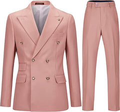 Baldwin Fashionable Pink Double Breasted Peaked Lapel Men's Prom Suit