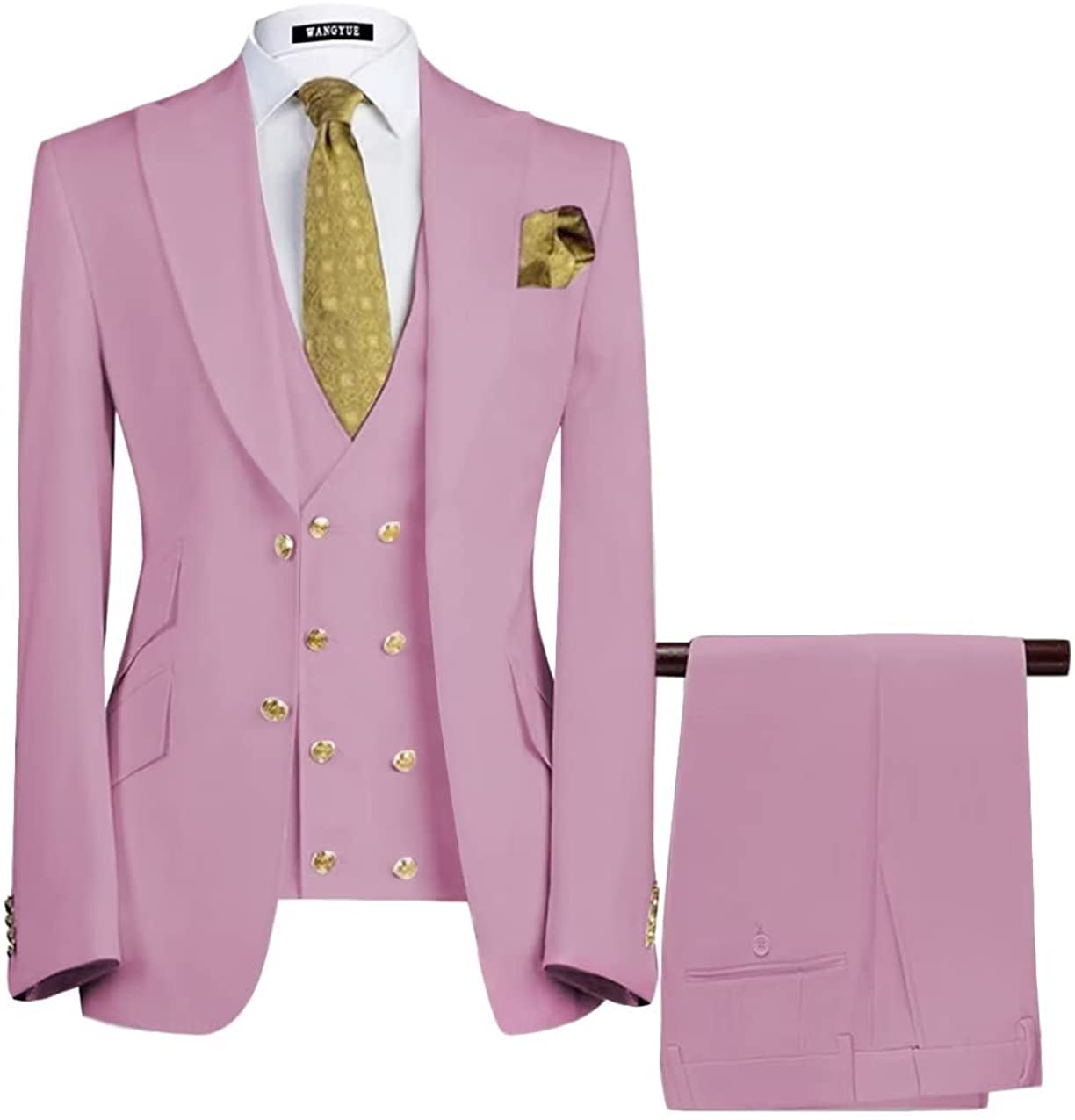 Bartley Chic Lavender Three-Piece Peaked Lapel Tailored Prom Attire for Men