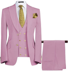 Bartley Chic Lavender Three-Piece Peaked Lapel Tailored Prom Attire for Men