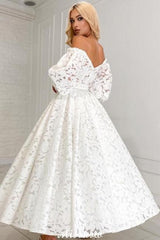 Beautiful Long A-line Off-the-shoulder Long Sleeves Lace Wedding Dress