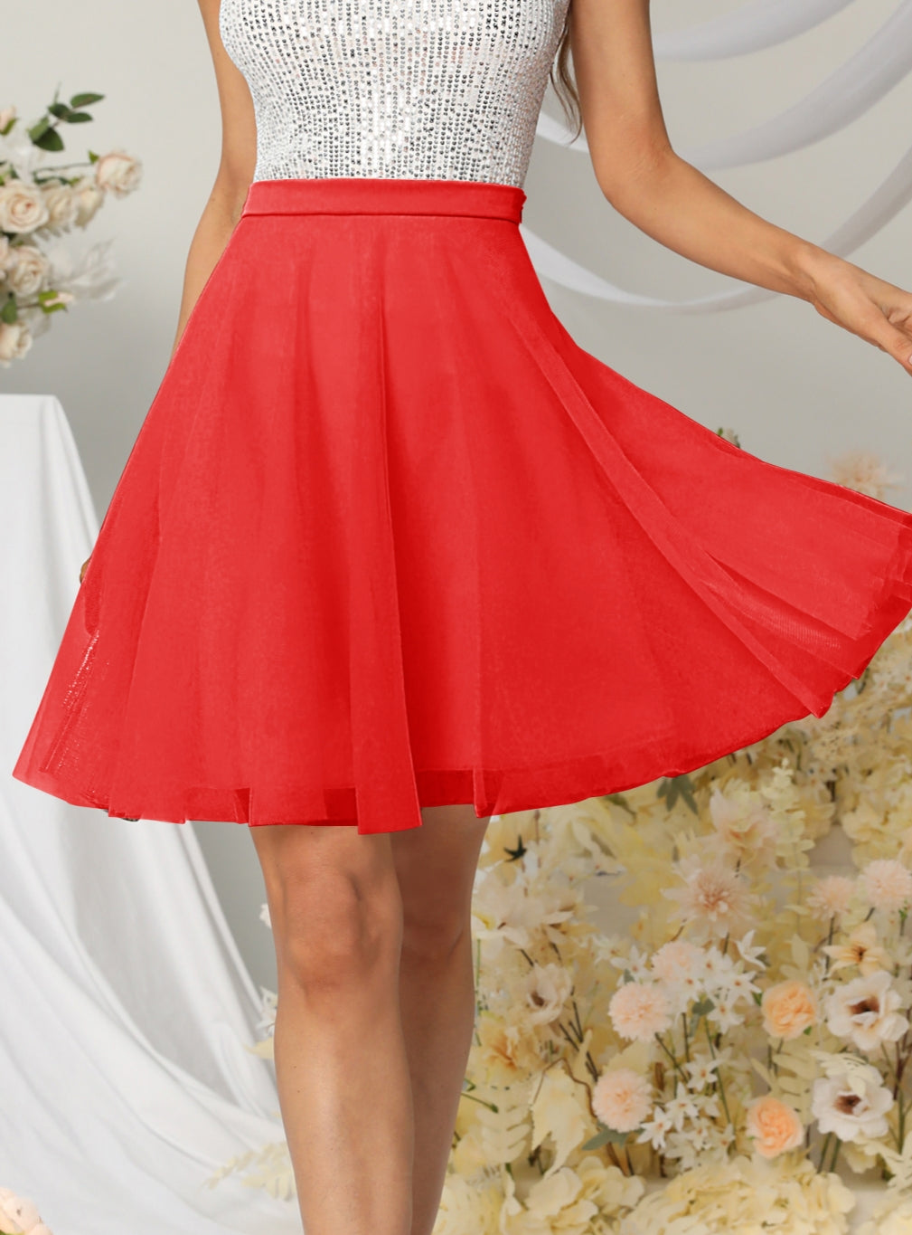 Beautiful Tulle Knee Length Dress Layered Tulle Skirt for Party