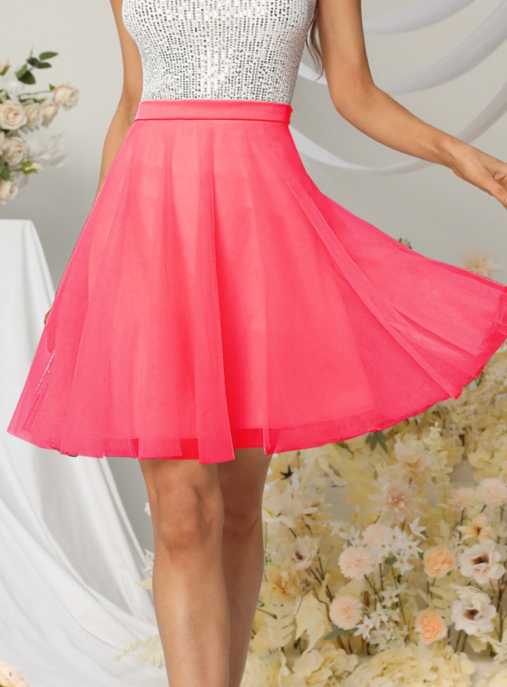 Beautiful Tulle Knee Length Dress Layered Tulle Skirt for Party