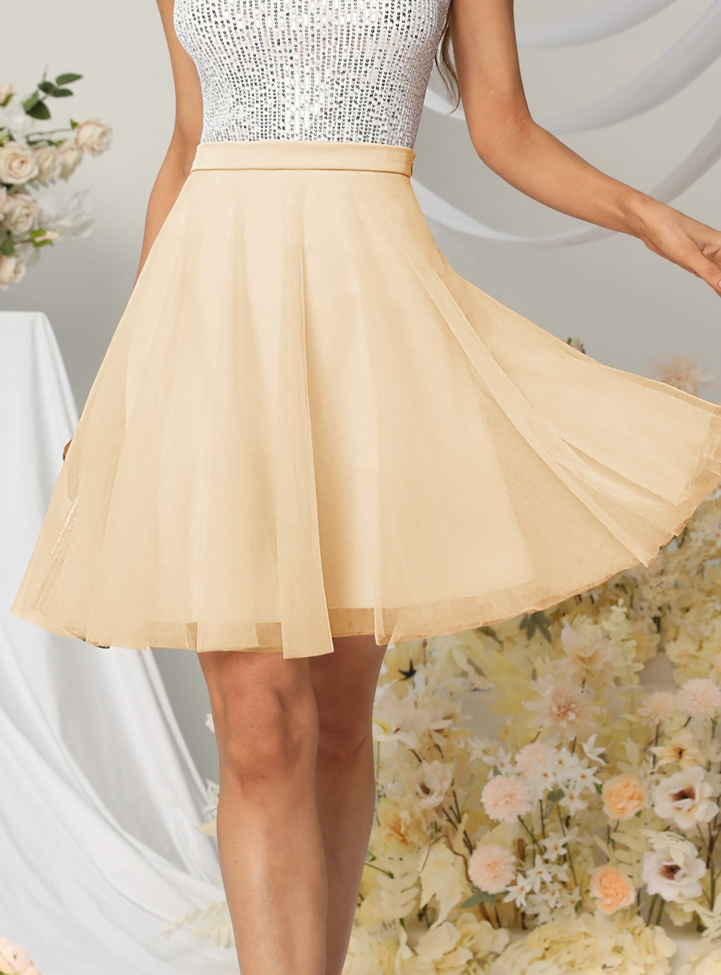 Beautiful Tulle Knee Length Dress Layered Tulle Skirt for Party