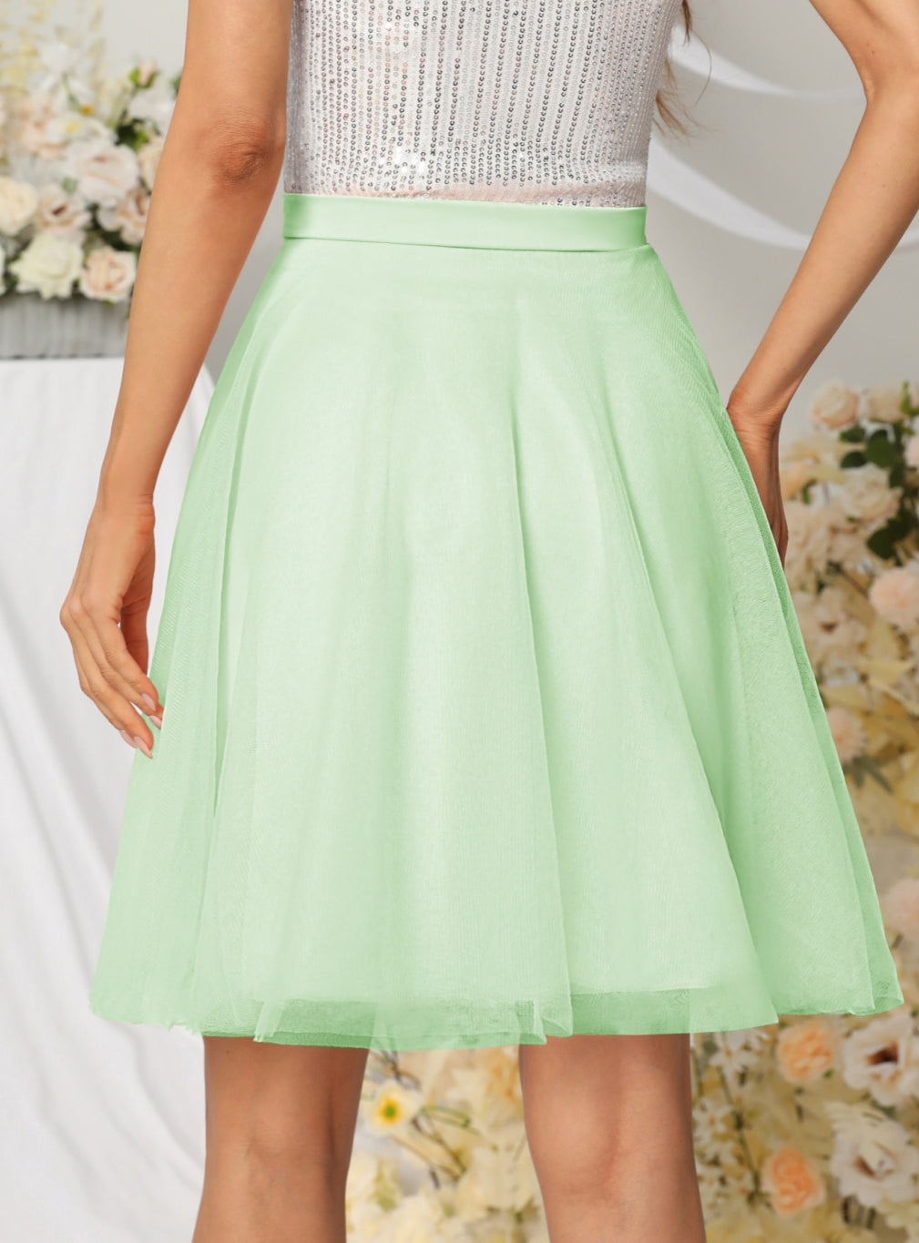 Beautiful Tulle Knee Length Dress Layered Tulle Skirt for Party