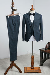 Bill Modern Navy Blue Three Pieces Slim Fit Custom Business Suit