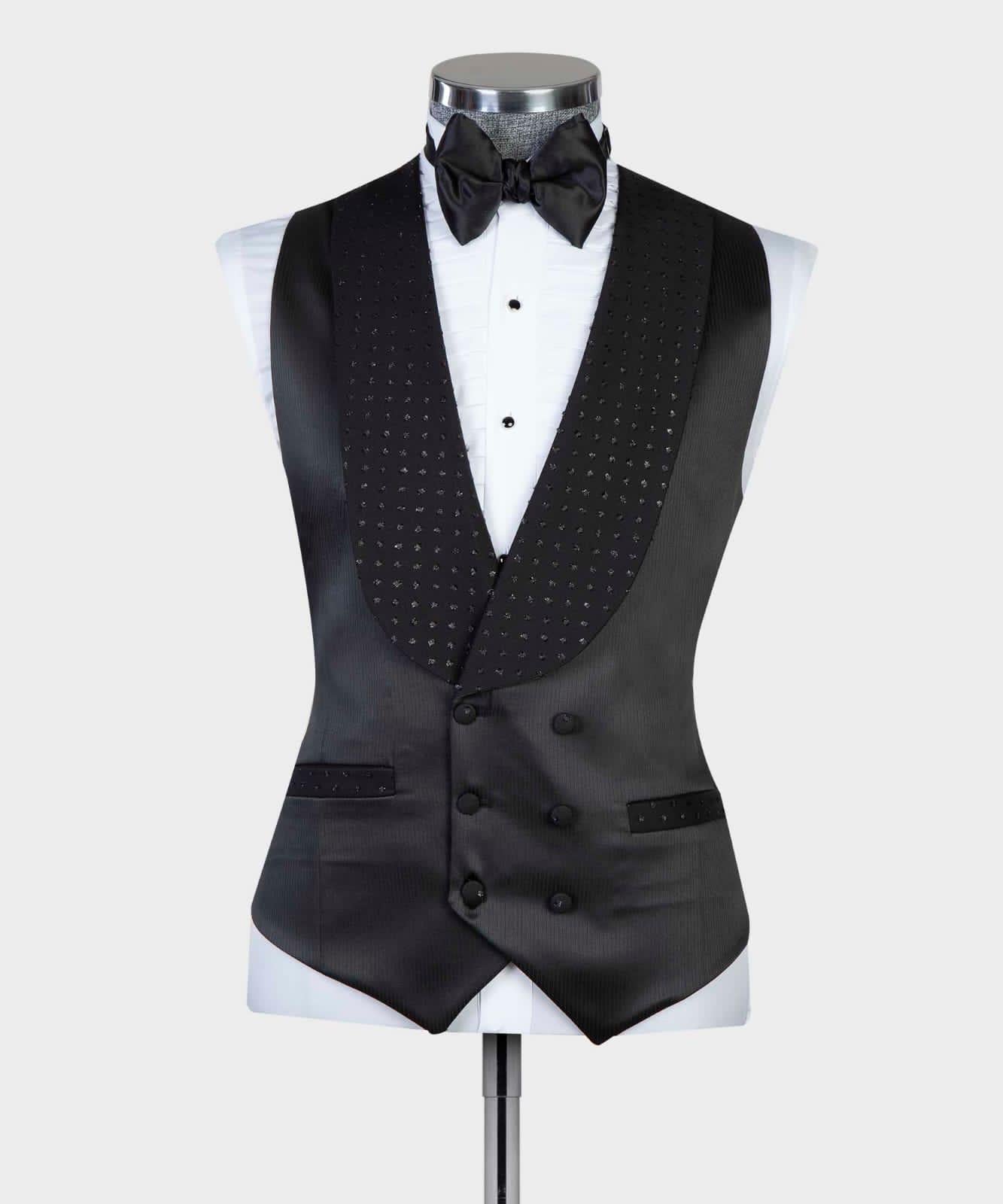 Bradford Black Two-Piece Shawl Lapel Custom Wedding Suits