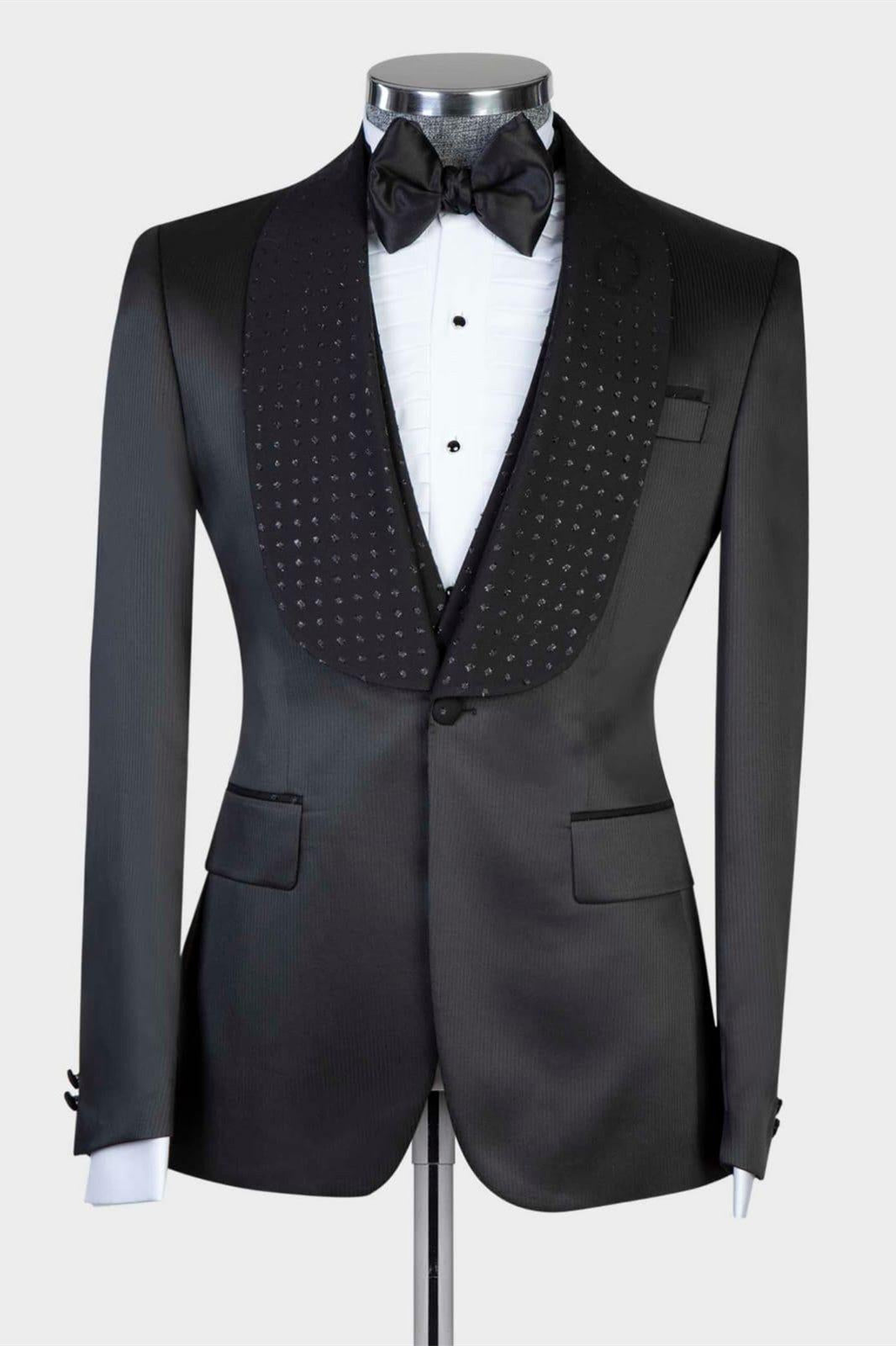 Bradford Black Two-Piece Shawl Lapel Custom Wedding Suits