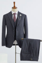 Brian Gorgeous Dark Gray Three Pieces Slim Fit Formal Men’s Suit