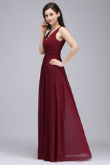 MISSHOW offers gorgeous Burgundy,Grape,Dark Navy,Black V-neck party dresses with delicately handmade Ruched in size 0-26W. Shop Floor-length prom dresses at affordable prices.