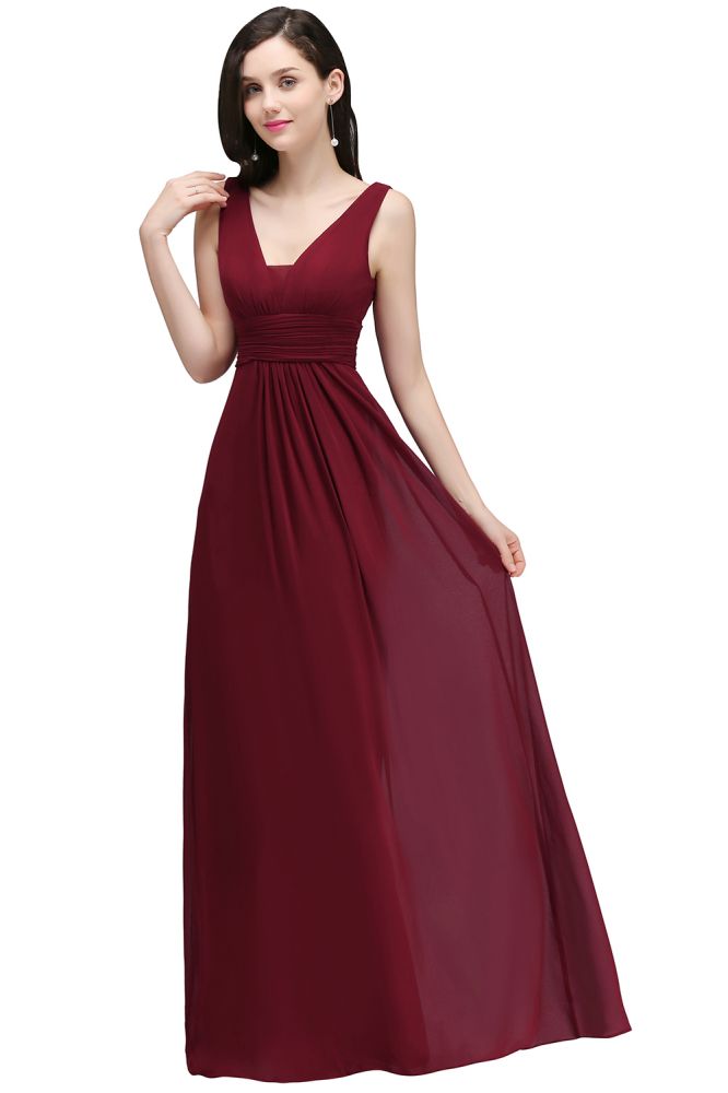 MISSHOW offers gorgeous Burgundy,Grape,Dark Navy,Black V-neck party dresses with delicately handmade Ruched in size 0-26W. Shop Floor-length prom dresses at affordable prices.