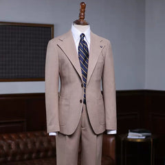 Caesar Sophisticated Tan Notched Lapel Prom Attire For Men