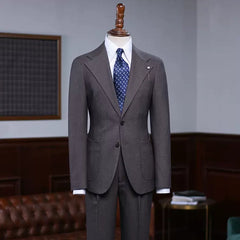 Caleb Dark Gray Decent Notched Lapel Business Suit