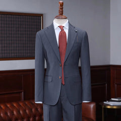 Cash Dark Gray Striped Newest Notched Lapel Business Suit