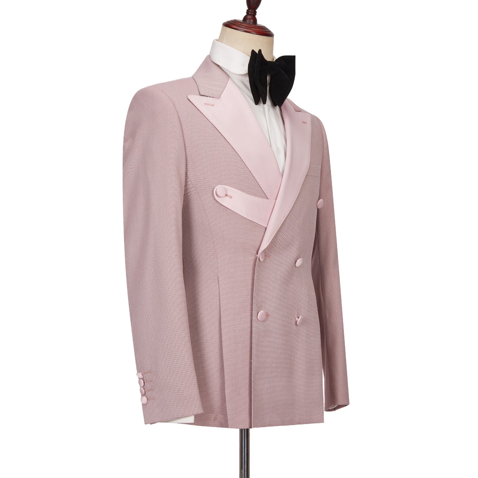 Christopher Chic Pink Double-Breasted Peaked Lapel Men’s Suit