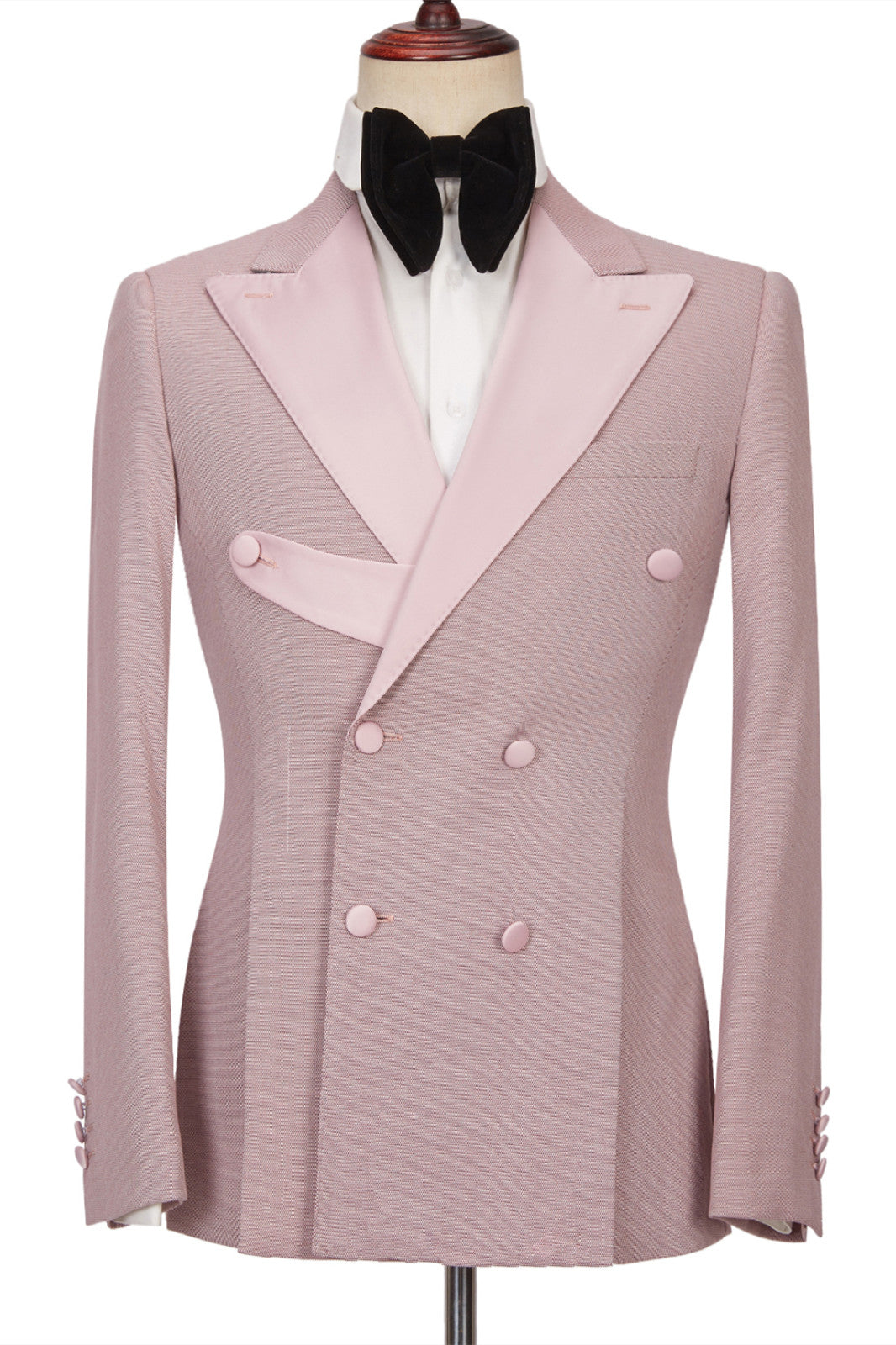 Christopher Chic Pink Double-Breasted Peaked Lapel Men’s Suit