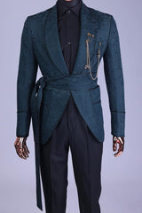 Claude Dark Green Jacquard Shawl Lapel Classic Wedding Suit