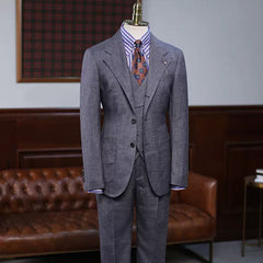 Cleveland Bespoke Dark Gray Three-Piece Notched Lapel Business Suit