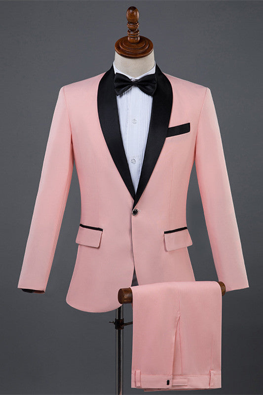 Cleveland Elegant Blush Shawl Collar Two-Piece Groom's Suit For Wedding