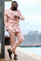 Daniel Chic Double Breasted Peak Lapel Pink Men’s Prom Suits