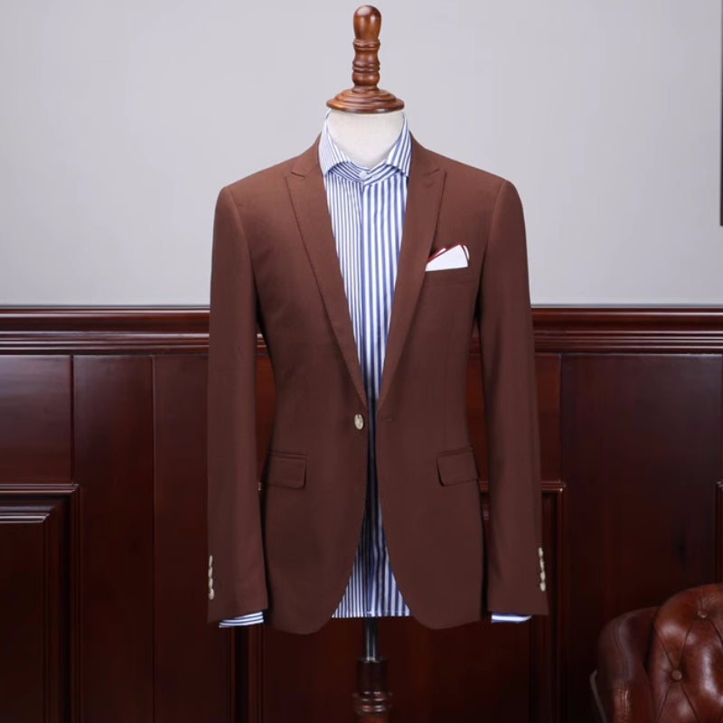 Daniel Custom Coffee Peaked Lapel Prom Attire For Men