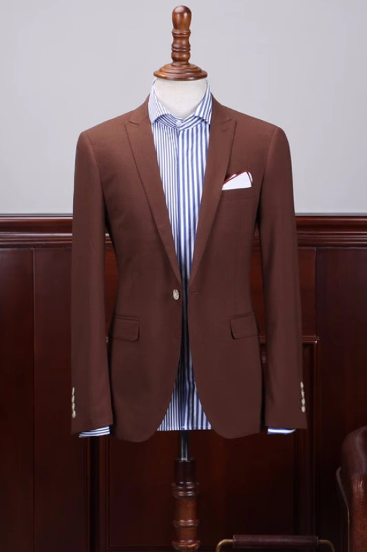 Daniel Custom Coffee Peaked Lapel Prom Attire For Men