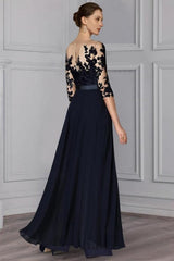 Designer Long Chiffon Festive Trouser Suits Lace Sleeves Mother of The Bride Dresses with Detachable Train