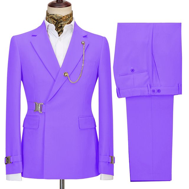 Devin Light Lilac Two Pieces Simple Slim Fit Men’s Business Suits