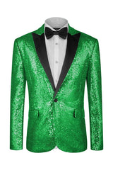 Egbert Fashionable Green Sequined Two-Piece Prom Attire for Men